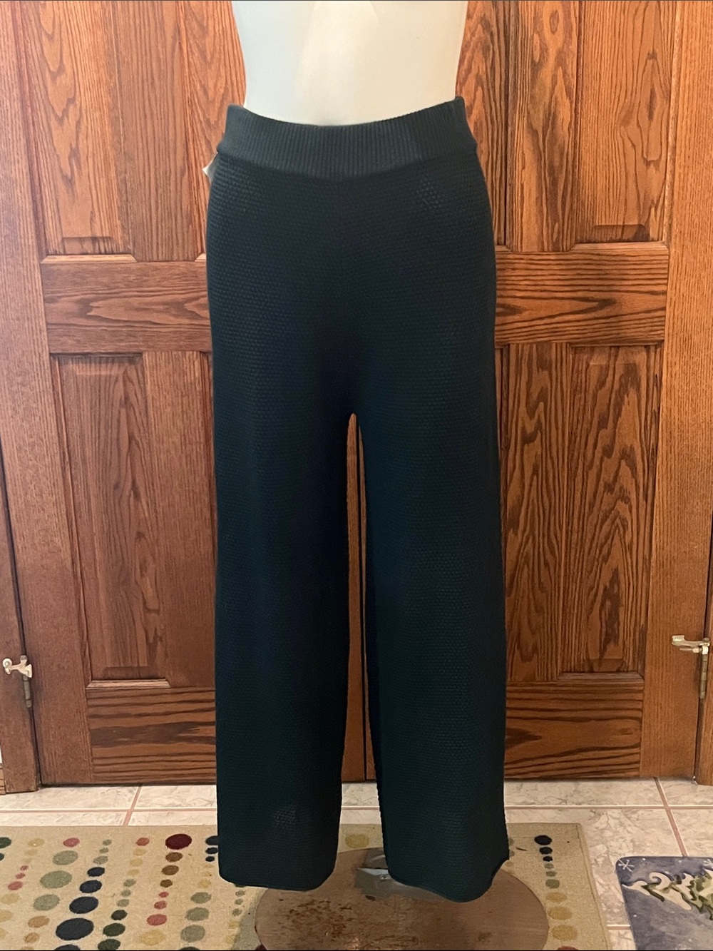 NWOT Wide Leg Knit Pants in forest green XL